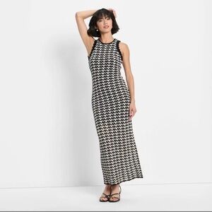 Future Collective Black and White Sweater Maxi Dress